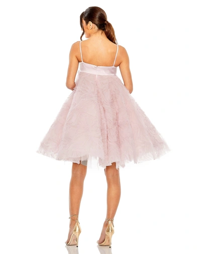 Mac Duggal Bow Front Tulle Mini Dress In Rose