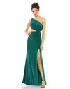 Mac Duggal Jersey Wrap Gown In Emerald