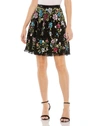MAC DUGGAL SEQUINED FLORAL FLOWY A-LINE MINI SKIRT