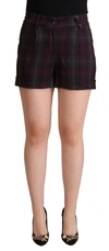 BENCIVENGA BENCIVENGA MULTICOLOR CHECKERED MID WAIST FOLDED HEM WOMEN'S SHORTS