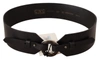 COSTUME NATIONAL COSTUME NATIONAL BLACK LEATHER SILVER ROUND BUCKLE WOMEN'S BELT