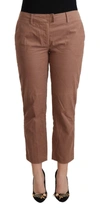 COSTUME NATIONAL COSTUME NATIONAL BROWN COTTON TAPERED CROPPED WOMEN'S PANTS