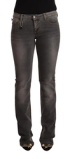 Costume National Gray Washed Low Waist Straight Denim Jeans In Gray