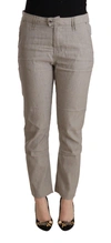 CYCLE CYCLE LIGHT GRAY LINEN BLEND MID WAIST TAPERED WOMEN'S PANTS