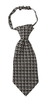 Dolce & Gabbana Black White Geometric 100% Silk Adjustable Accessory Tie In Black