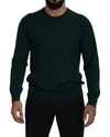 DOLCE & GABBANA DOLCE & GABBANA GREEN CASHMERE CREWNECK PULLOVER MEN'S SWEATER