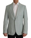 DOLCE & GABBANA DOLCE & GABBANA LIGHT GREEN CASHMERE SILK MEN'S BLAZER