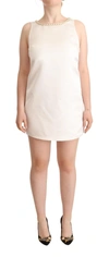 Elisabetta Franchi White Polyester Sleeveless Mini Shift Dress In White