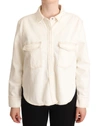 LEVI'S LEVI'S WHITE COTTON COLLARED LONG SLEEVES BUTTON DOWN POLO WOMEN'S TOP