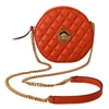 Versace Red Nappa Leather Medusa Round Crossbody Bag In Red