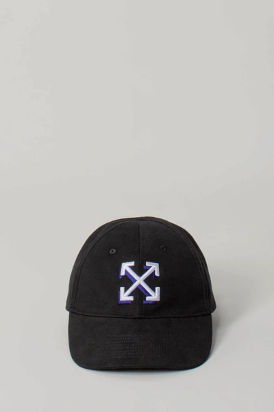 Off-white Black Baseball Cap With Arrows Embroidery In Nero