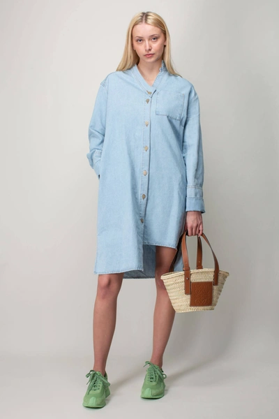 Loewe Asymmetric Shirt Dress In Blue | ModeSens 