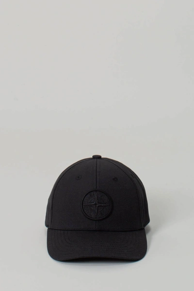Stone Island Cappello Logo Cap In Black
