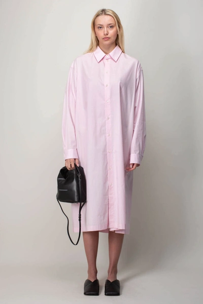 Lemaire Buttoned Shirt Dress In Pink