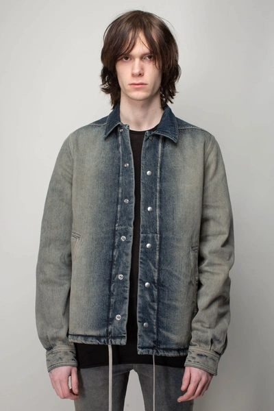 Rick Owens Drkshdw Faded Denim Jacket In Grey