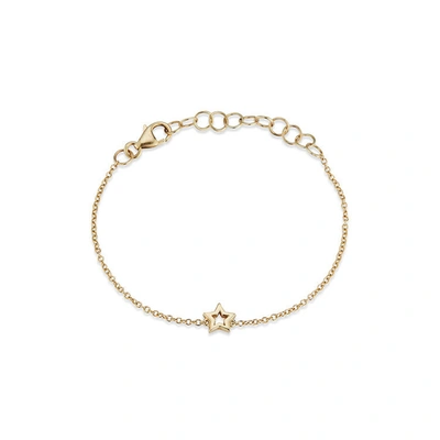 Dana Rebecca Designs Drd Single Open Star Bracelet In Yellow Gold