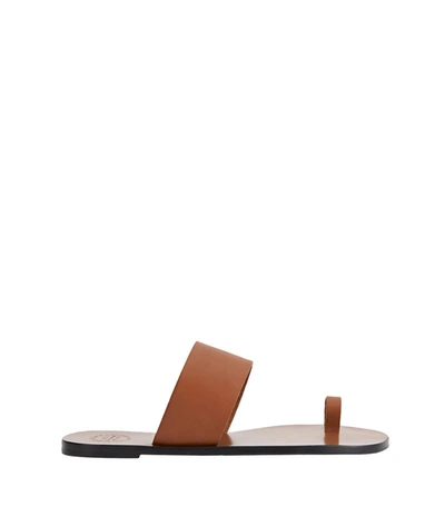 Atp Atelier 10mm Astrid Leather Sandals In Brown