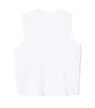 Re/done Oversized White Muscle Tank