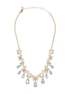 Marchesa Gold-tone Color Crystal & Imitation Pearl Filigree Butterfly Statement Necklace, 16" + 3" Extender In Gold