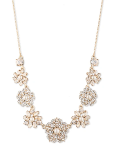 Marchesa Floral Cluster Frontal Necklace In Gold