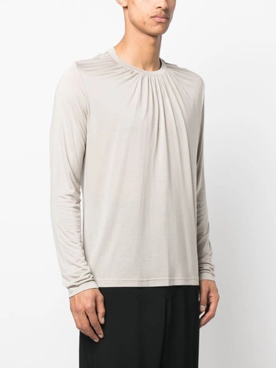 Aaron Esh Grey Gathered Cotton T-shirt