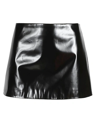 Acne Studios Patent-finish Zip-up Mini Skirt In Black