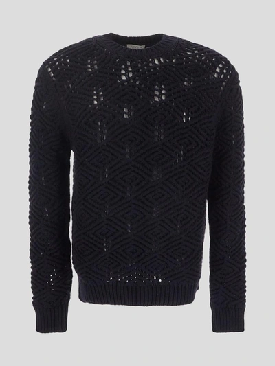 Aion Black Sweater In Blue
