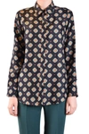 Alberto Biani Printed Collared Shirt Long Sleeves In Black