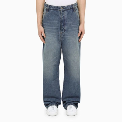 Ami Alexandre Mattiussi Shaded Blue Baggy Jeans In Light Blue