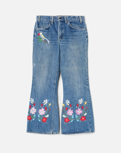 Marketplace Kids' 70s Levi's Orange Tab Embroidered Jeans -#24 In Medium Blue