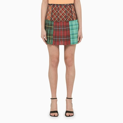 Andersson Bell Panelled Pleated Short Skirt In Multicolor
