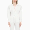 Art Essay White Knitted Cardigan White Knitted Cardigan In White