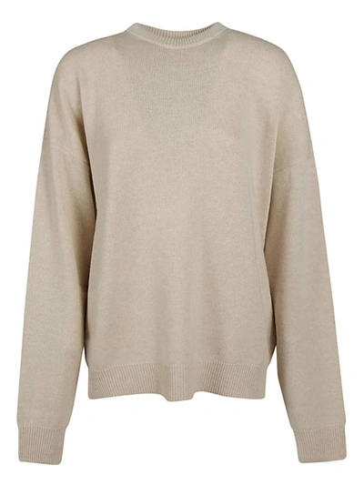 Balenciaga Rib Trim Plain Sweater In Beige