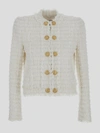 Balmain Bouclé Tweed Double-buttoned Jacket - Women's - Polyamide/cotton/acrylic/metal In White