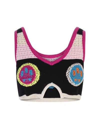 Barrow Crochet-panel Crop Top In Multicolour