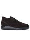 Hogan H600 Lace-up Almond-toe Desert Boots In Brown