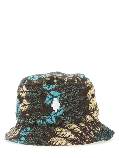 Marcelo Burlon County Of Milan Feather-motif Bucket Hat In Brown