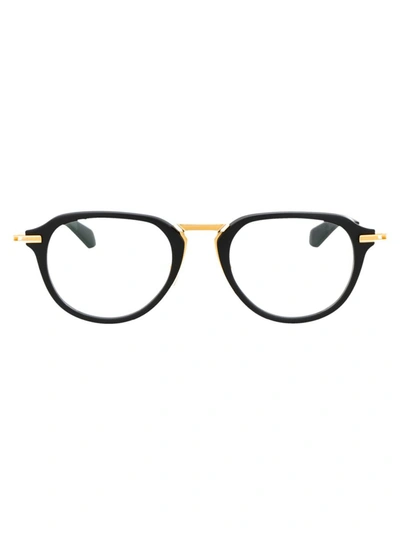 Dita Altrist Glasses In Matte Black - Yellow Gold
