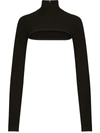 Dolce & Gabbana Viscose-blend Knit Shrug In Black