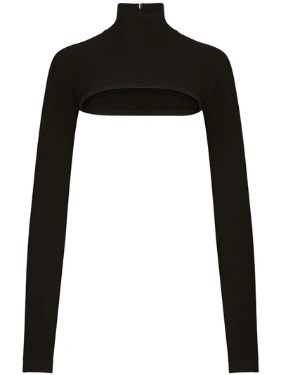DOLCE & GABBANA DOLCE & GABBANA CROPPED HIGH-NECK TOP