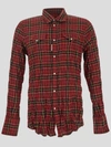 Dsquared2 Checked Cotton-blend Shirt In Red