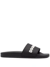 Dsquared2 Rubber Slide Sandals In Black