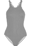 NORMA KAMALI RACER MIO STRIPED SWIMSUIT