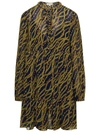 MICHAEL MICHAEL KORS MULTICOLOR MINI-DRESS WITH ALL-OVER CHAIN PRINT AND CHAIN DETAIL IN POLYESTER BLEND WOMAN
