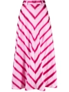 Etro Striped Cotton And Silk-blend Midi Skirt In <p>striped A-line Skirt From  Featuring Pink, Cotton Blend, Diagonal Stripe Pattern, Belt Loops,