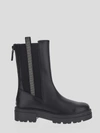 Fabiana Filippi Chuncky Leather Beatles Boot In <p> Black Boots In Leather