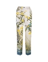 F.r.s For Restless Sleepers Floral-print Press-crease Silk Trousers In Yellow
