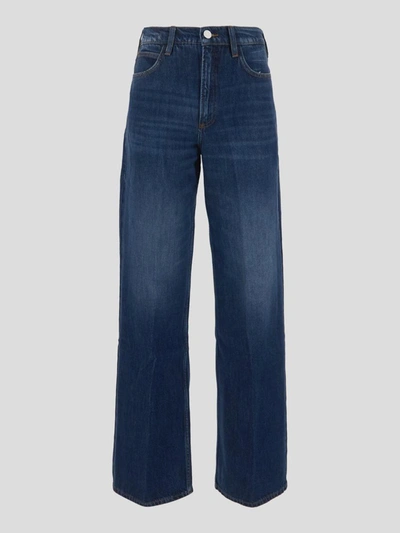 Frame High N' Tight Wide Leg Jeans In Blue
