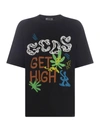 Gcds Logo-print Short-sleeve T-shirt In Nero