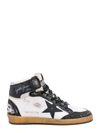 Golden Goose Sky Star Suede-trimmed Distressed Leather High-top Sneakers In White